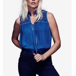 Free People Blue Tank Blouse